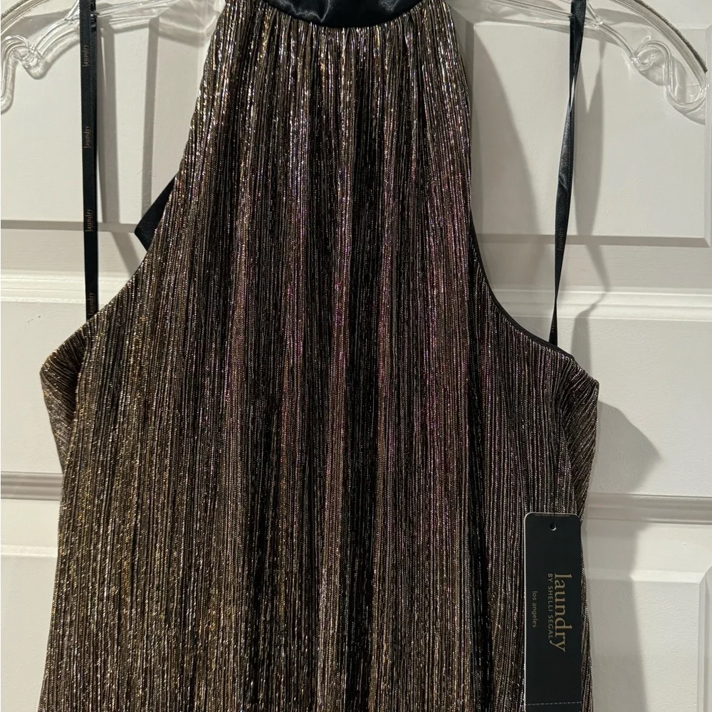Laundry by Shelli Segal Gold Shimmer Party Dress NWT - Picture 7 of 10
